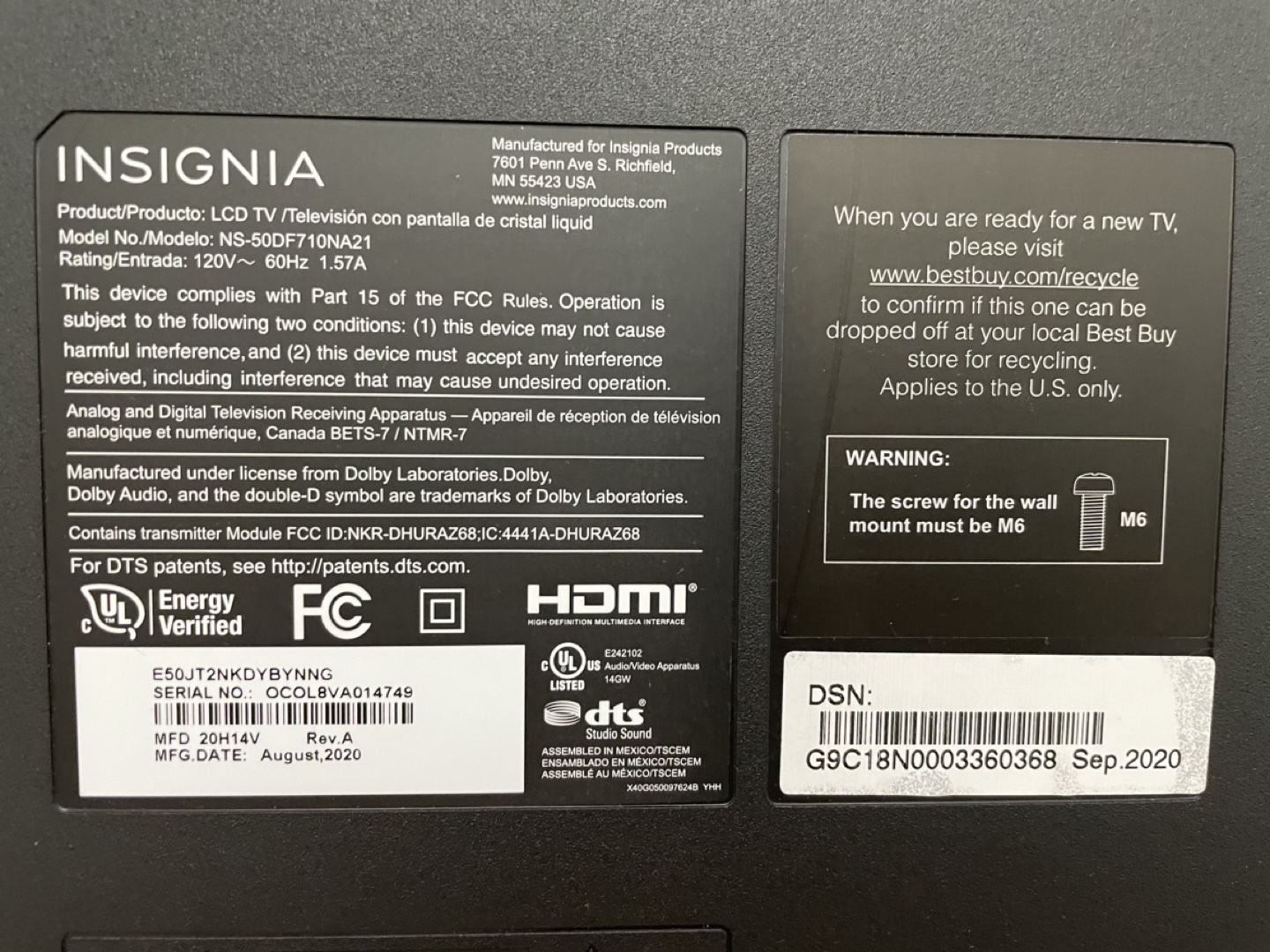 50” Insignia FireTV and Soundbar - photo 3