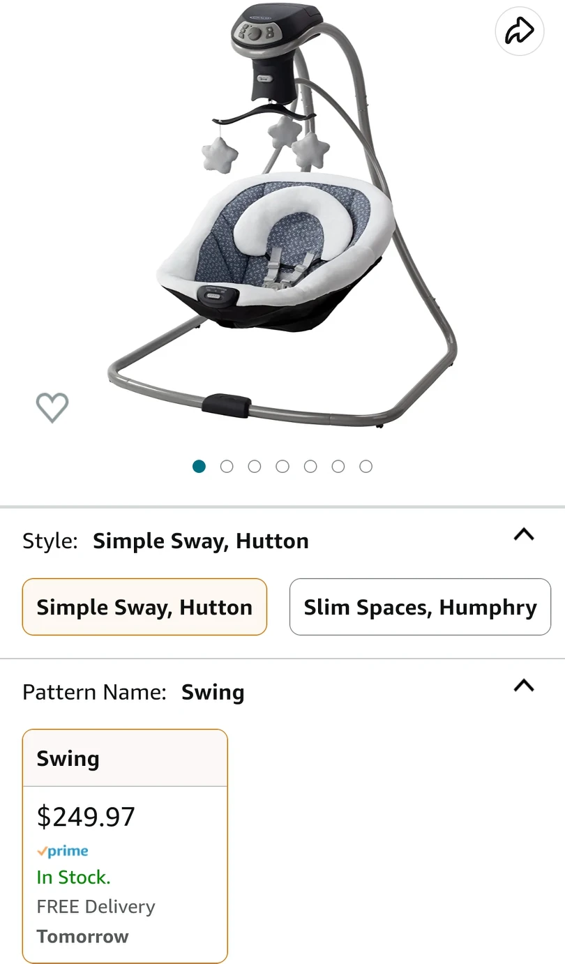 Baby Swing Graco Simple Sway Swing with Multi direction Seat - photo 3