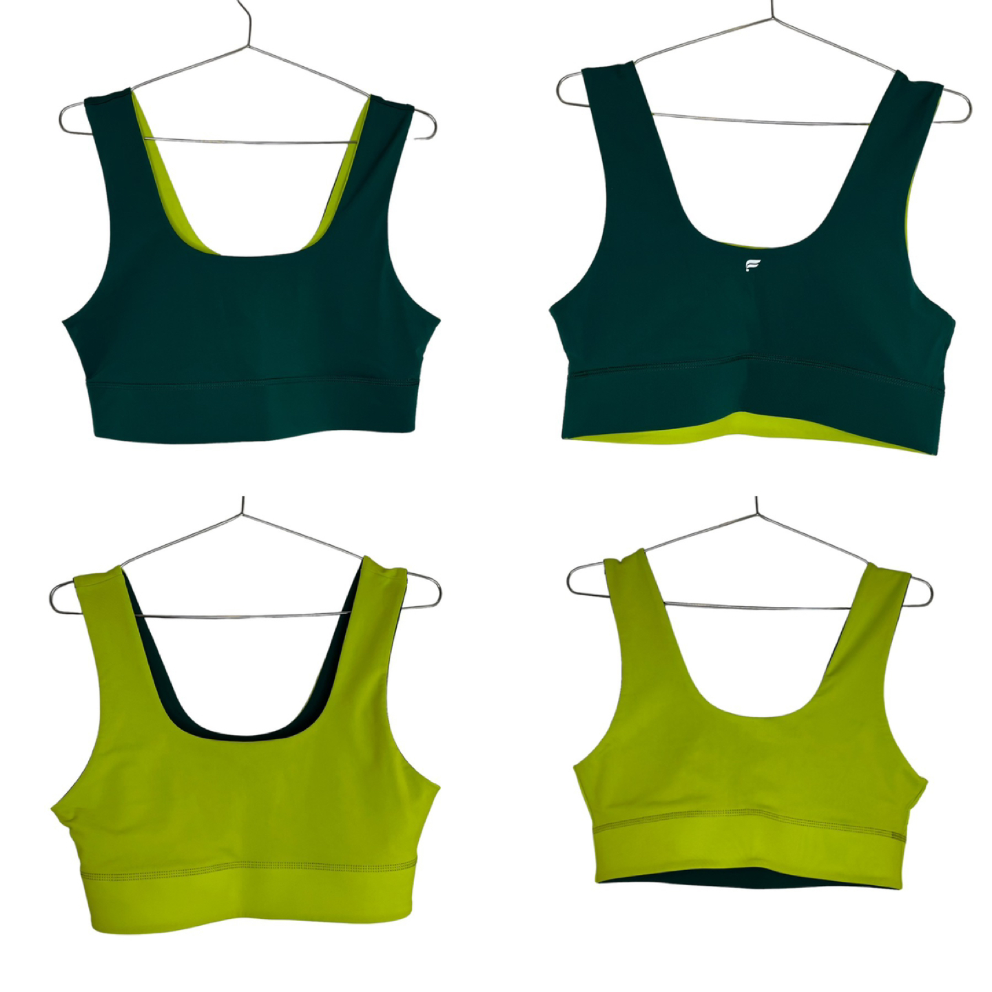 Fabletics XL Harlow Reversible Sports Bra Green Medium Impact