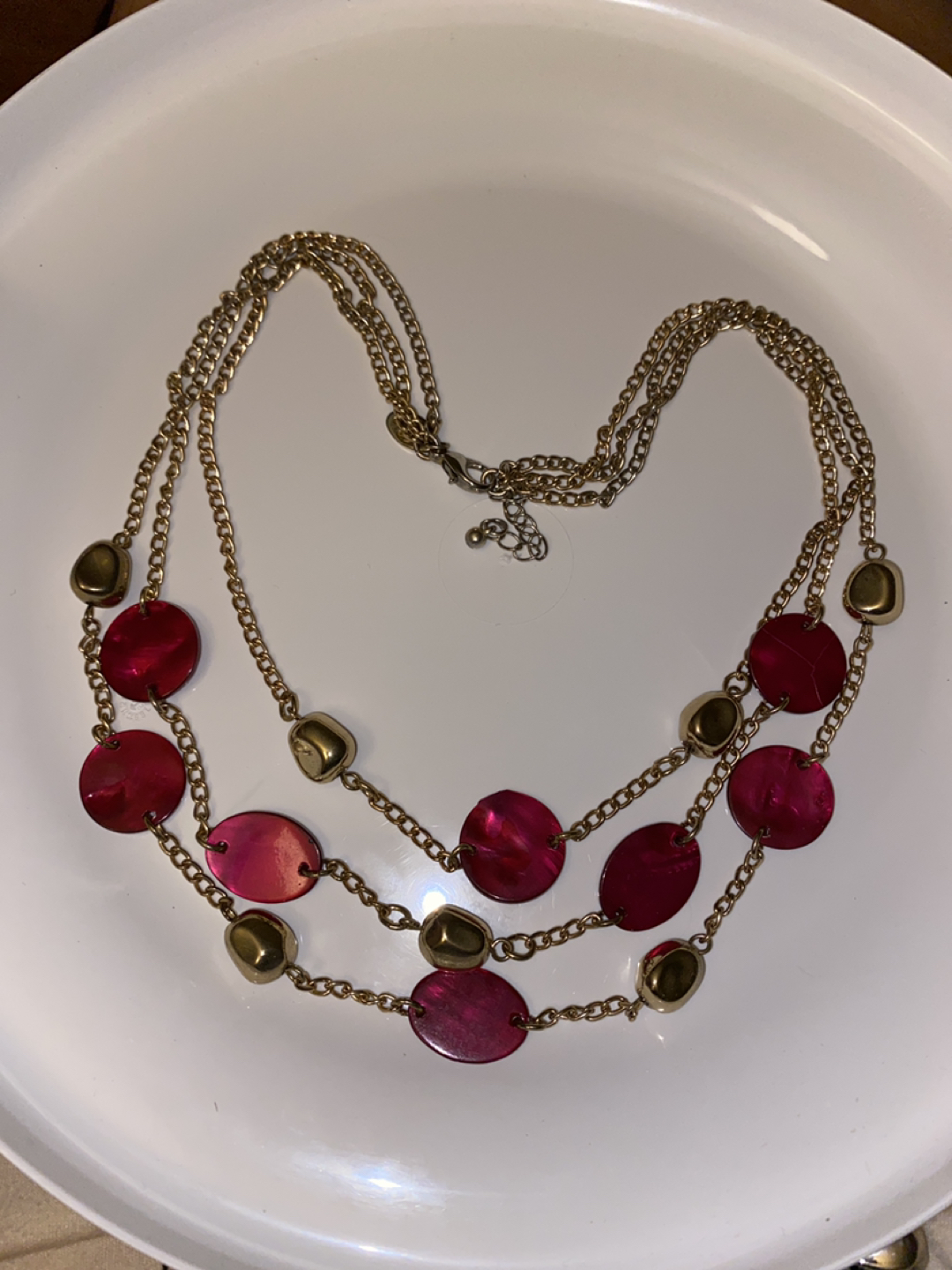 3 row gold necklace #freecycle thumbnail