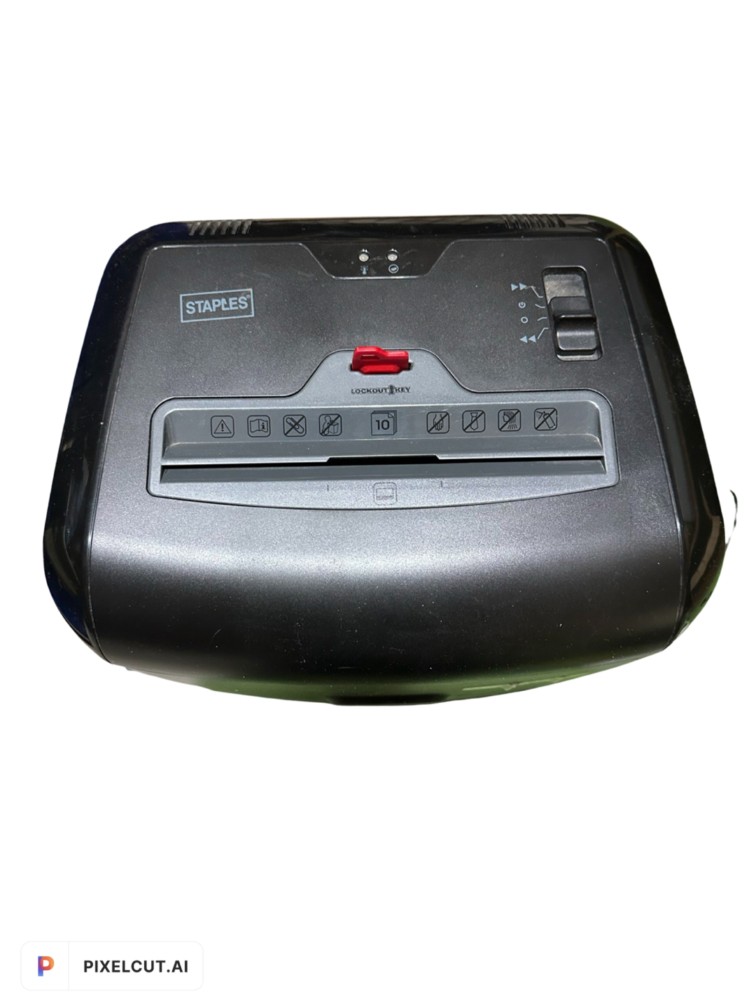 Staples 10-Sheet Cross-Cut Shredder image indicator(2)