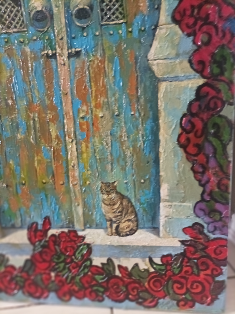 original oil painting 40 by 30 " "Older door " image indicator(3)