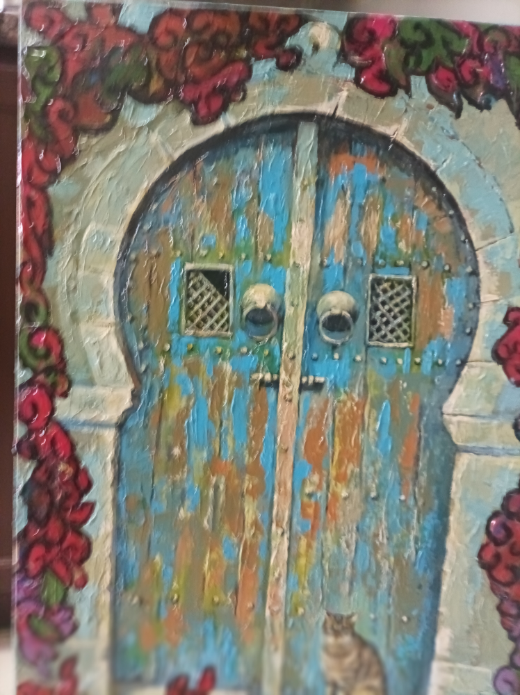 original oil painting 40 by 30 " "Older door " image indicator(5)