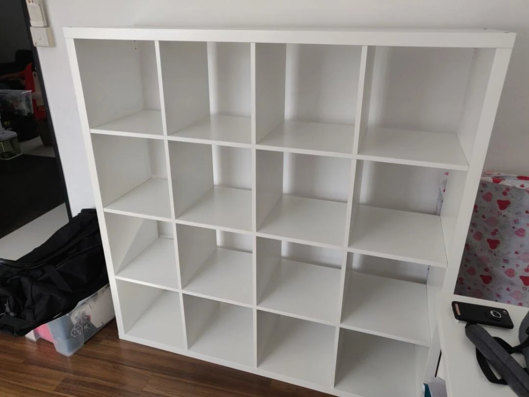 Ikea Kallax 4x4 Shelves w/ 6 shelf baskets