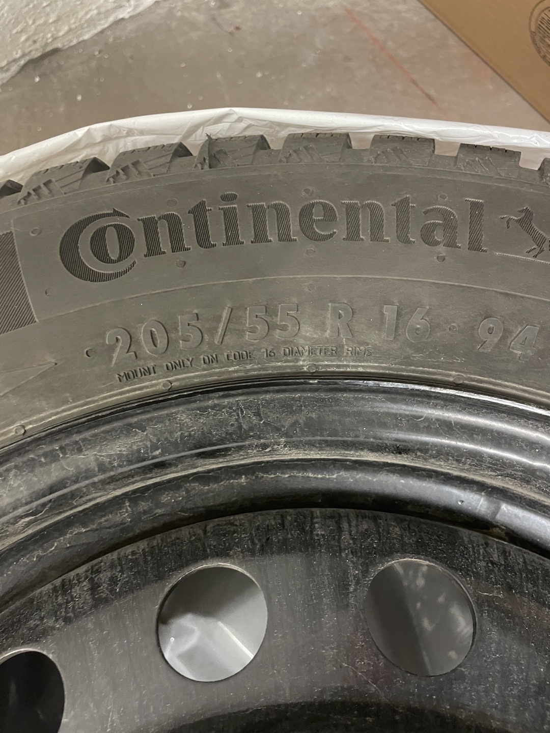 16” Continental Winter tires (4 tires) with Rim and Nuts