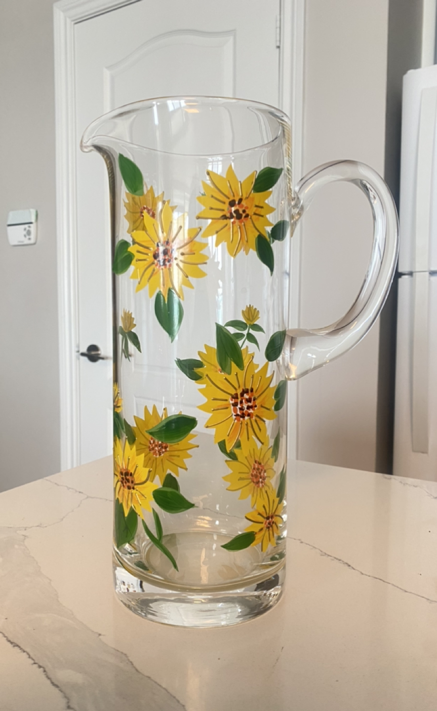 Flower glass pitcher