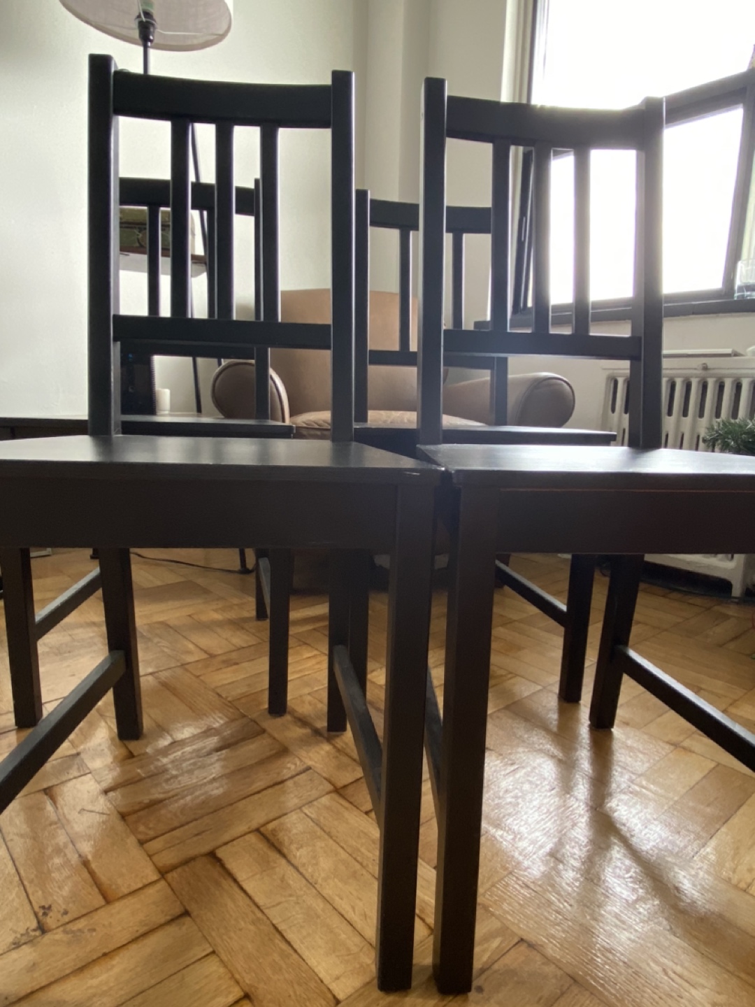 STEFAN 4 Black Wooden Chairs IKEA thumbnail