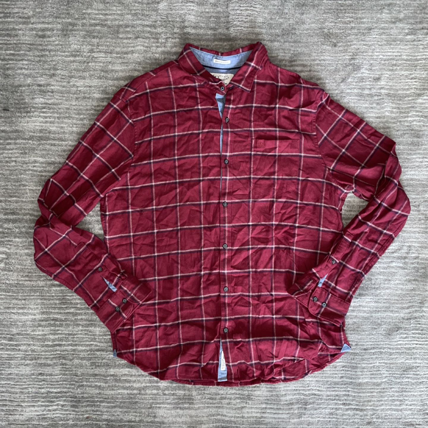 Red Plaid Penguin Flannel Longsleeve