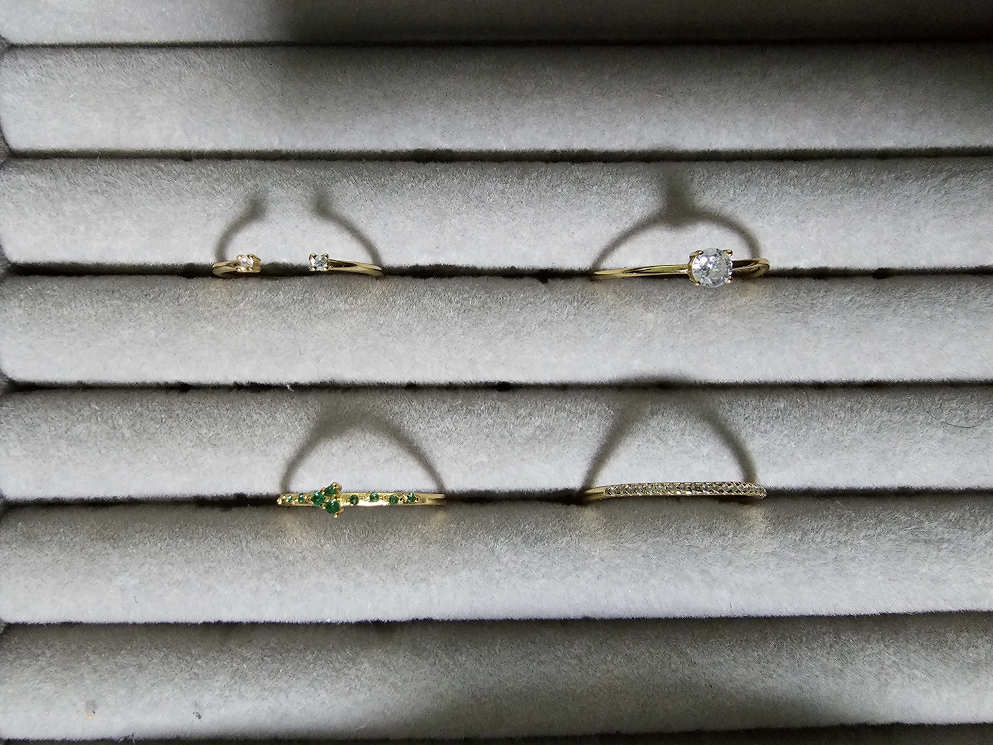 Sterling silver rings, coated in gold thumbnail