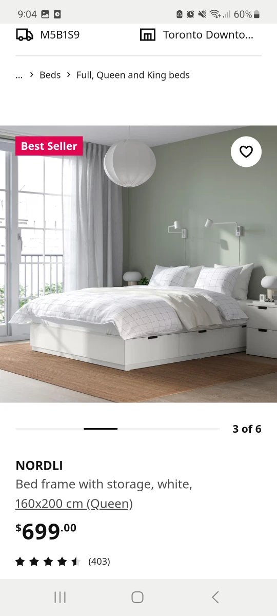 Queen size IKEA bed frame with drawers thumbnail