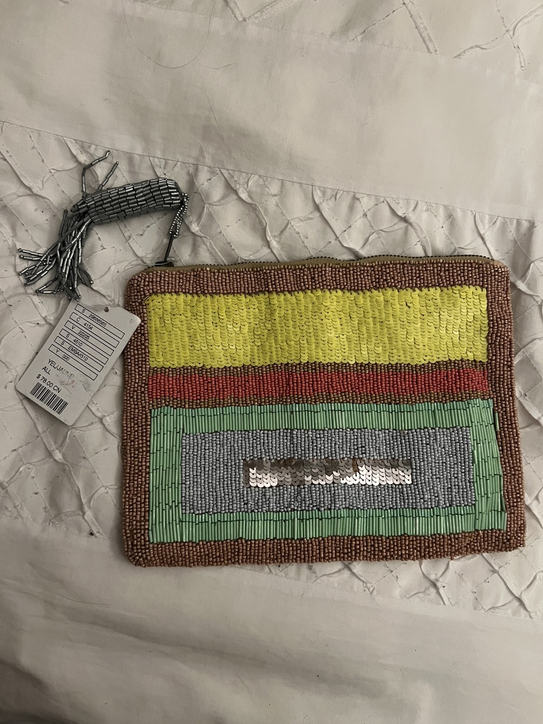 BRAND NEW: Beaded multicolour clutch thumbnail