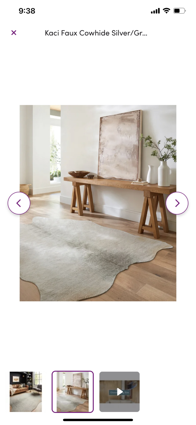 Faux cowhide rug silver/white - photo 3