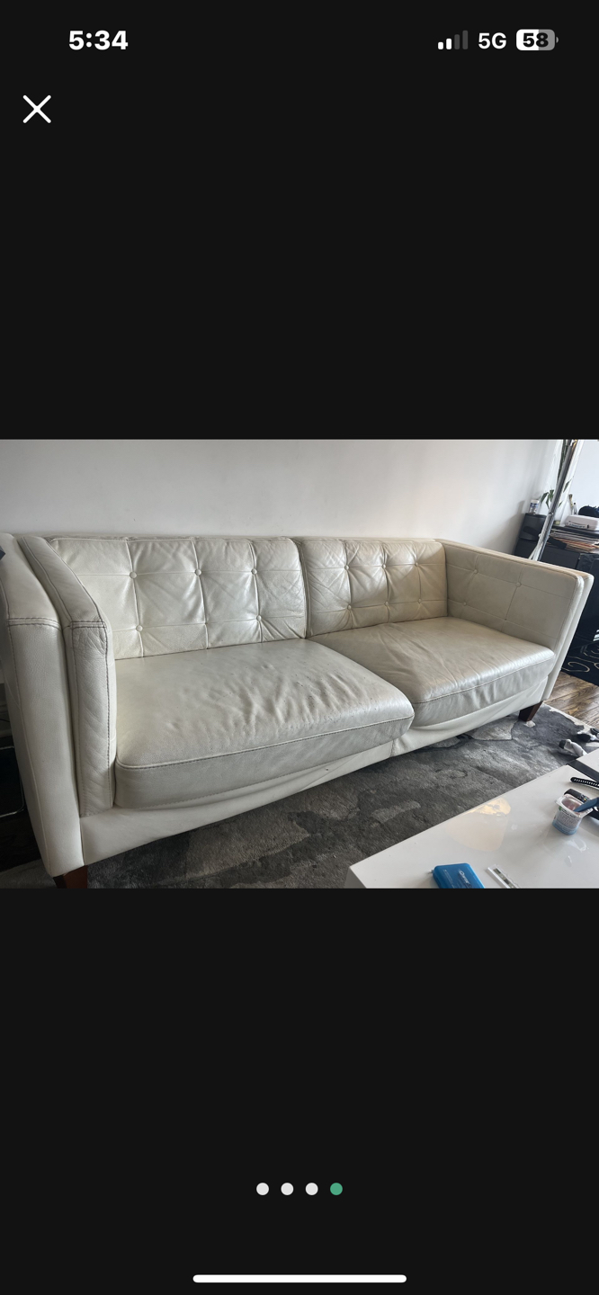 White leather couch