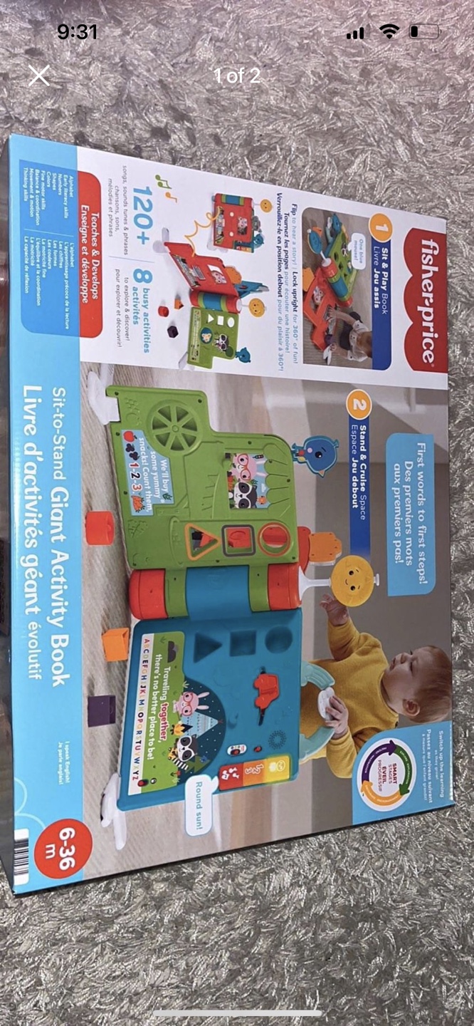 Fisher-Price French Sit-to-Stand Giant Activity Book- BNIB