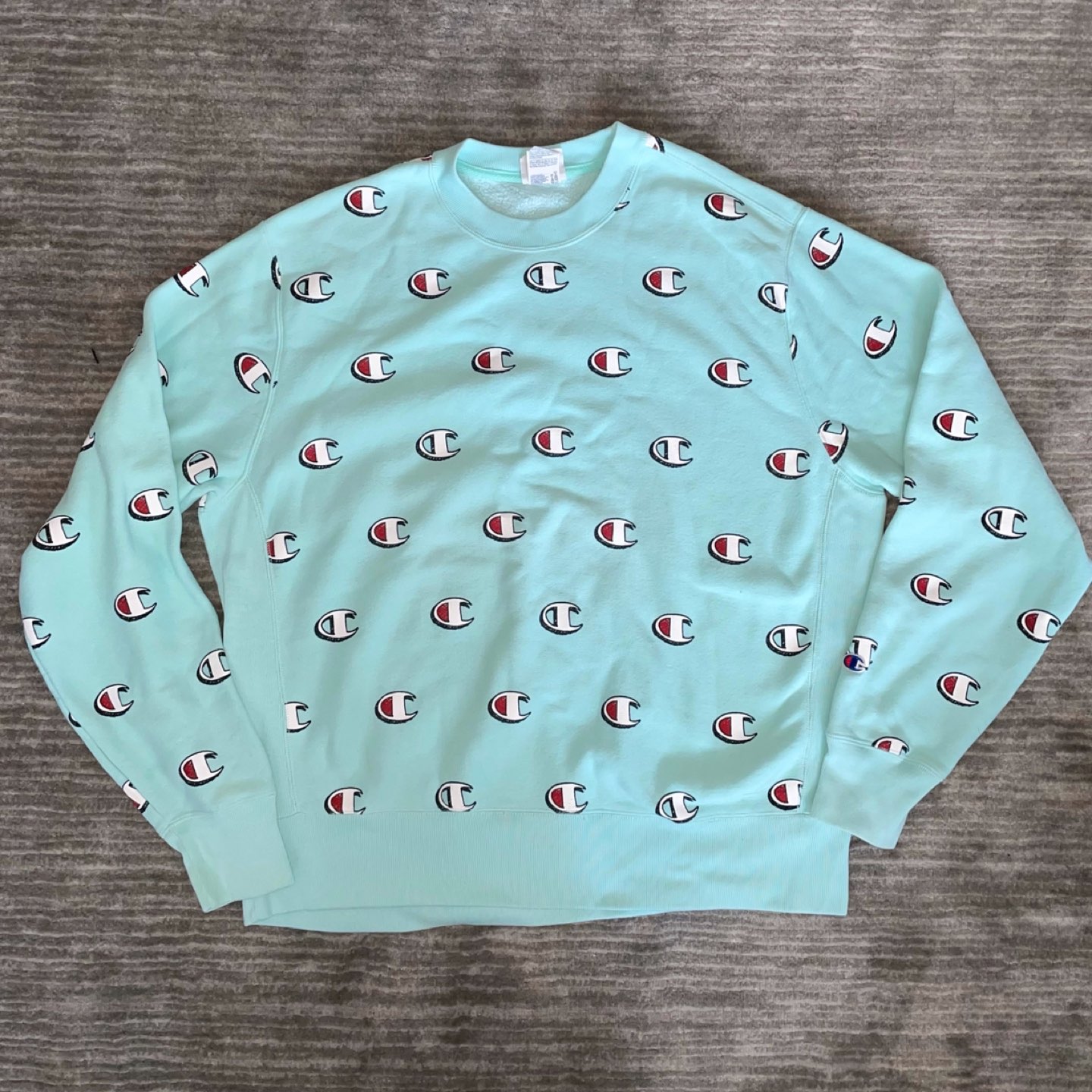 Turquoise Monogram Champion Crewneck Sweater