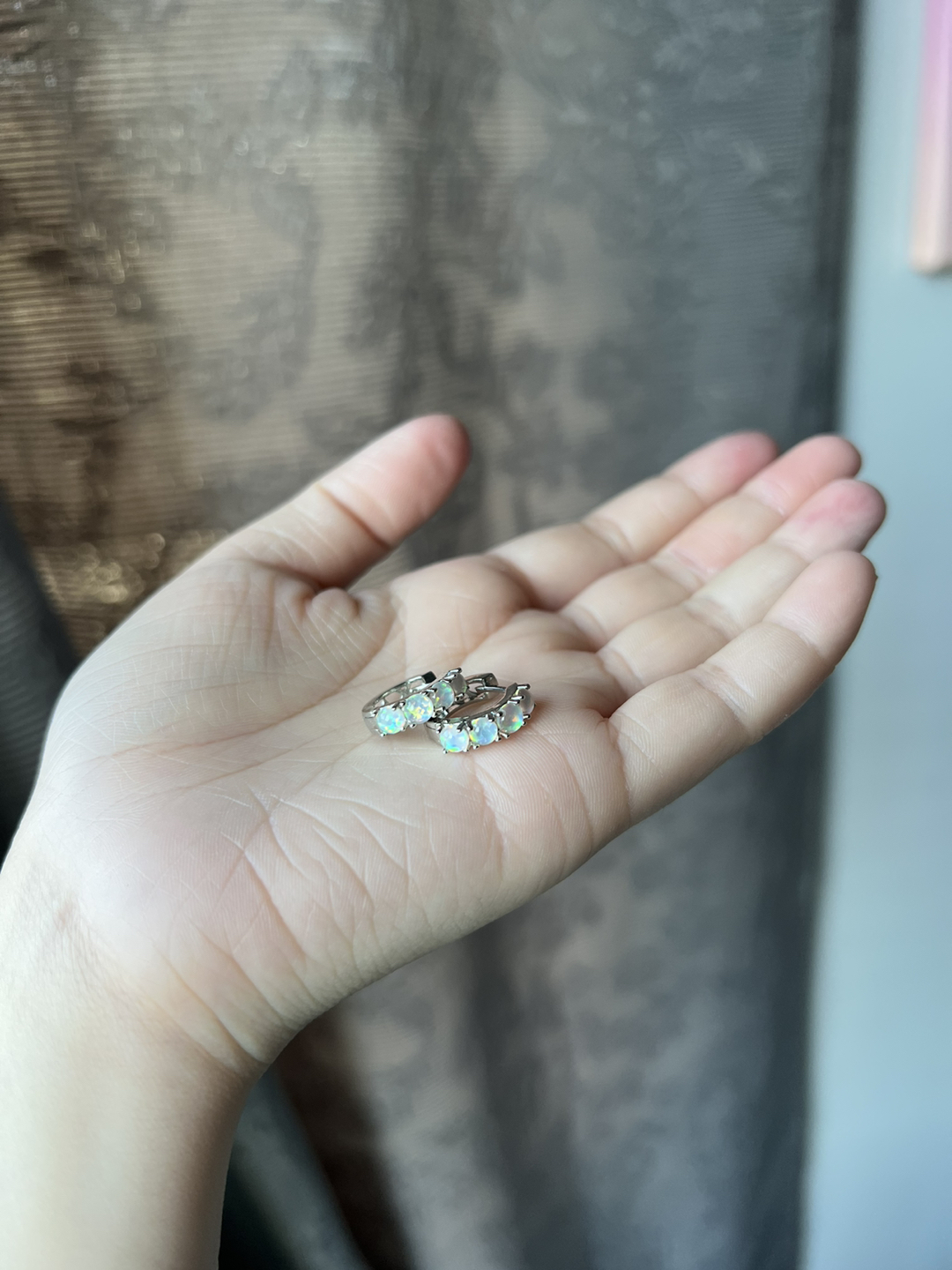 brand new sterling silver opal earrings - photo 2