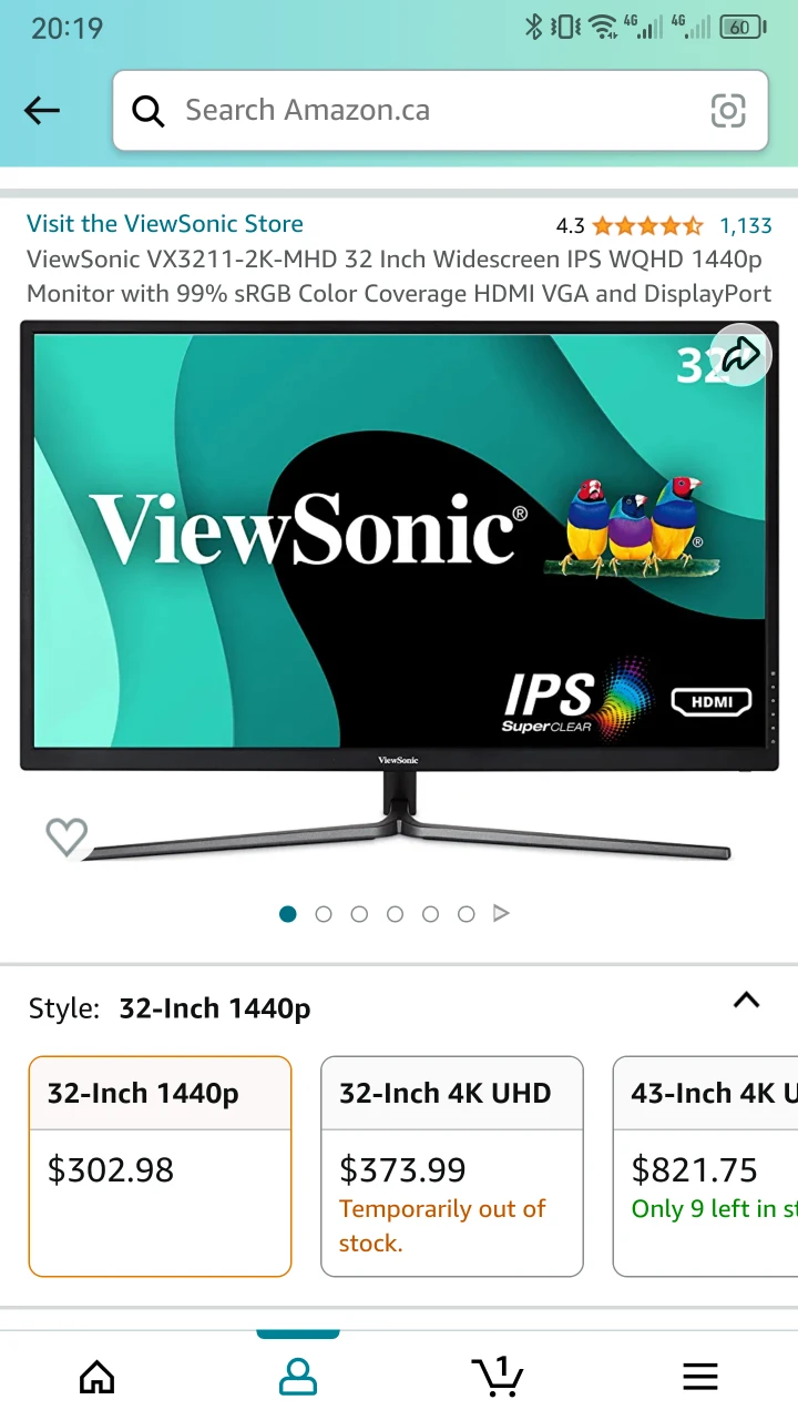 ViewSonic 32 Inch Widescreen IPS WQHD 1440p Monitor - photo 3