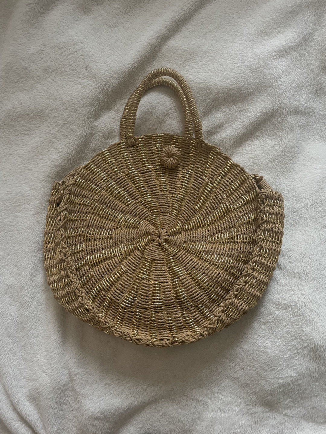 Golden woven summer bag (handbag or crossbody!) thumbnail