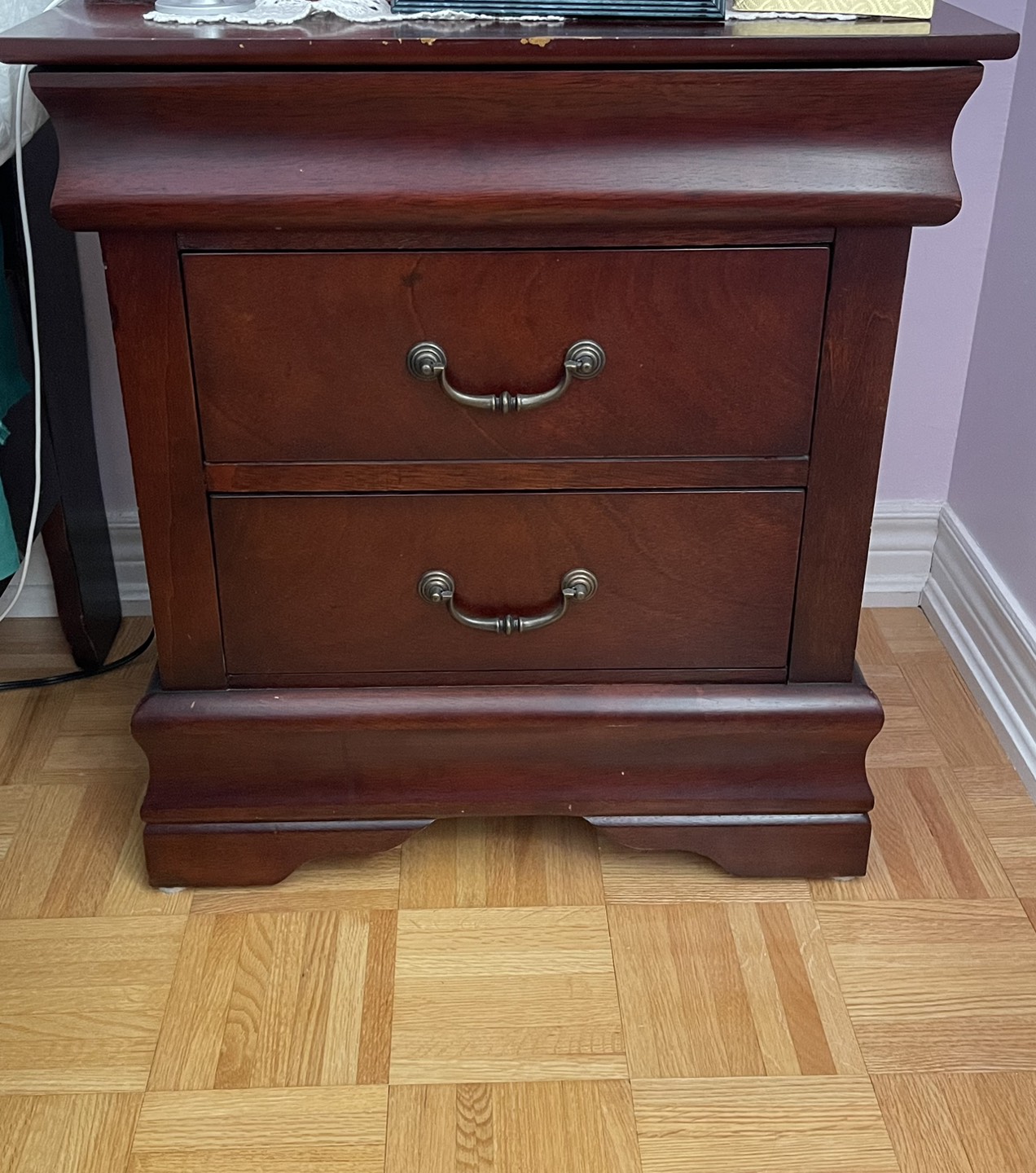 Bedroom set missing the bed.