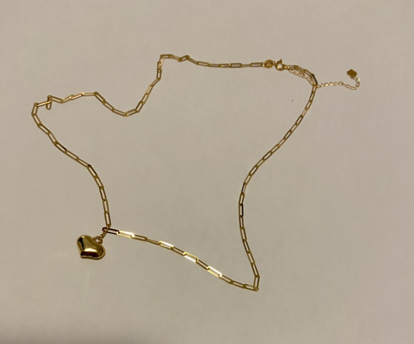 PAPERCLIP 18K NECKLACE W/ HEART PENDANT
