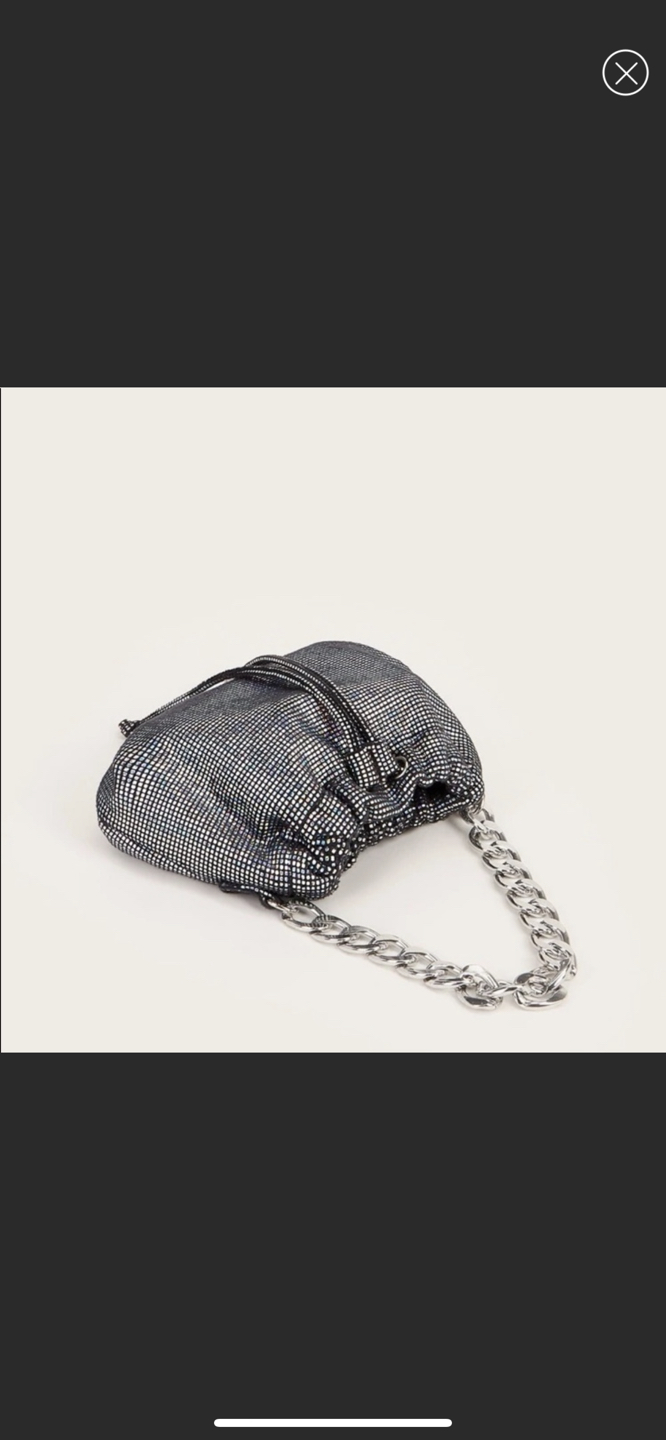 Drawstring design rhinestone chain bag - photo 2