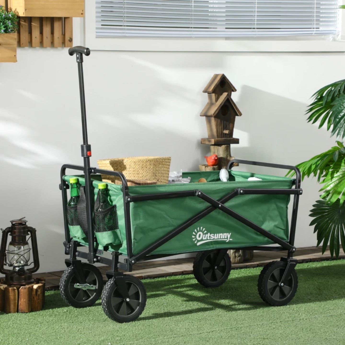 Outsunny Folding Wagon Cart