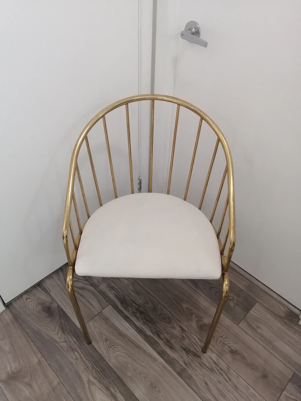 Sleek Accent Chair - Gold and White