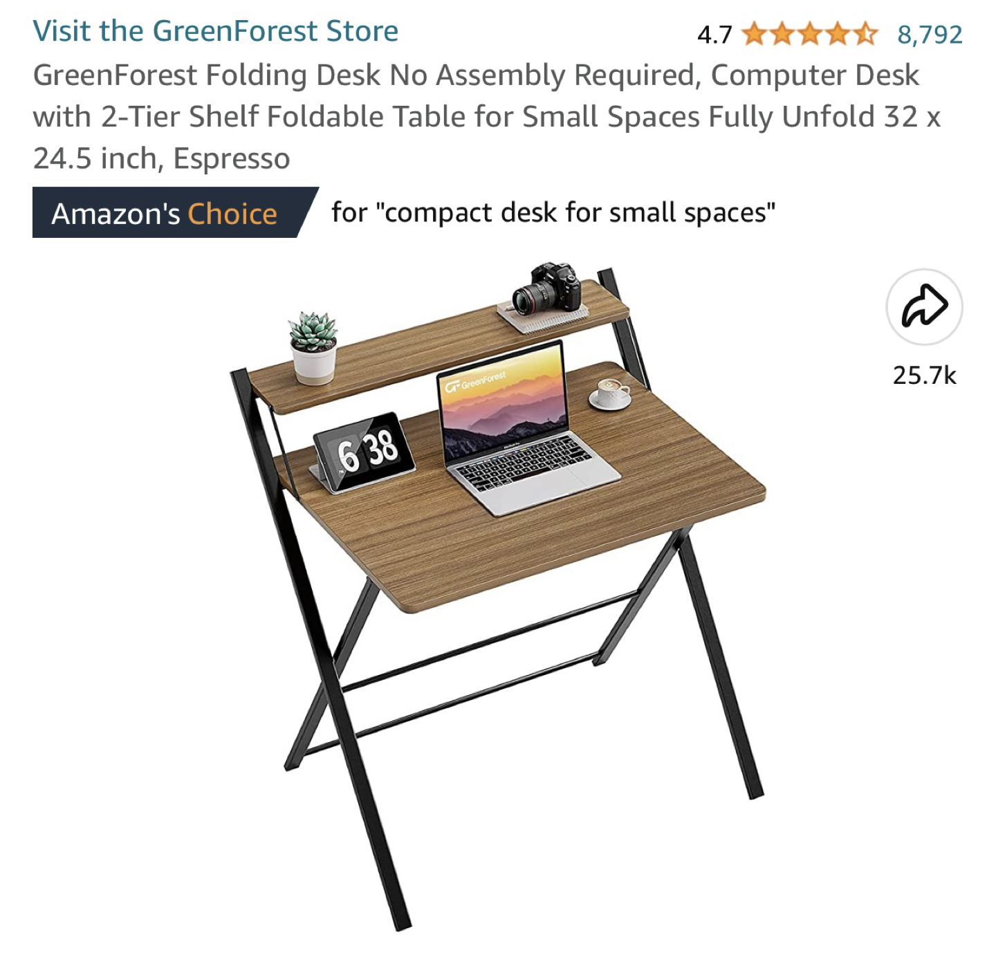 Green Forest Folding Desk
