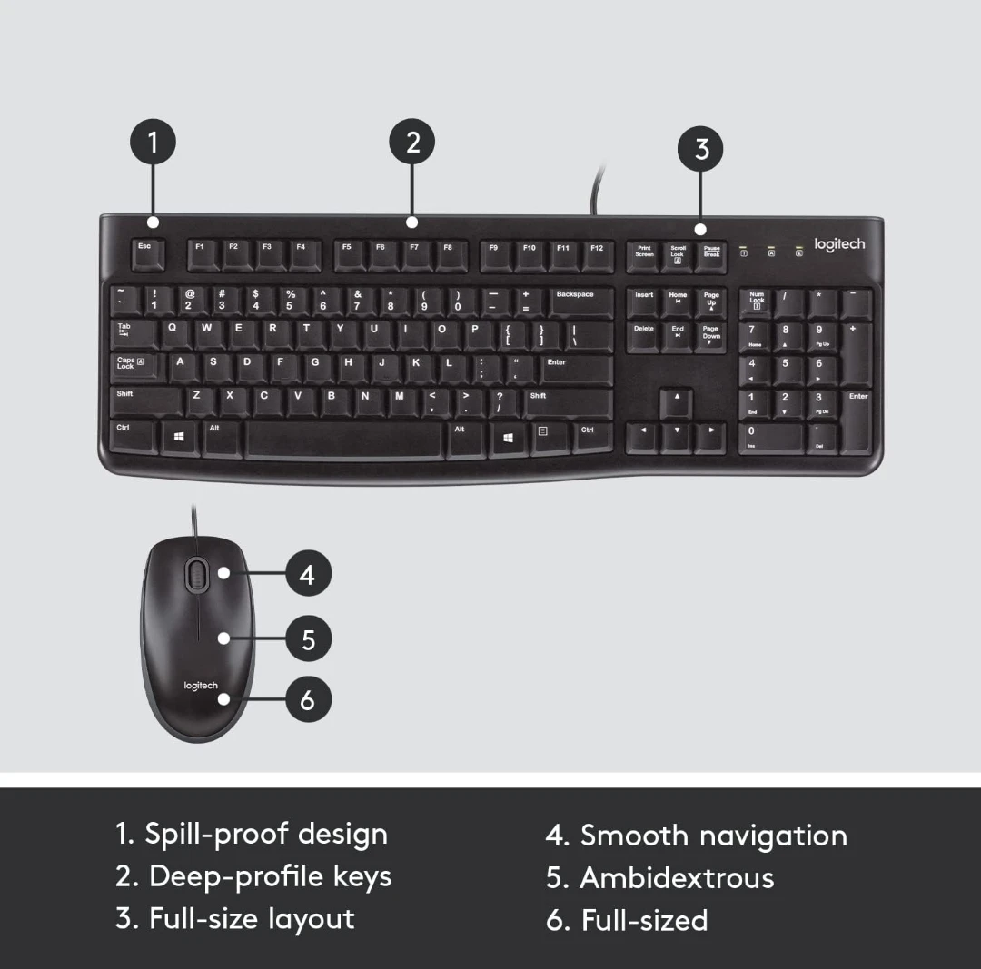 Keyboard and Mouse Combo Wired - Logitech - photo 5