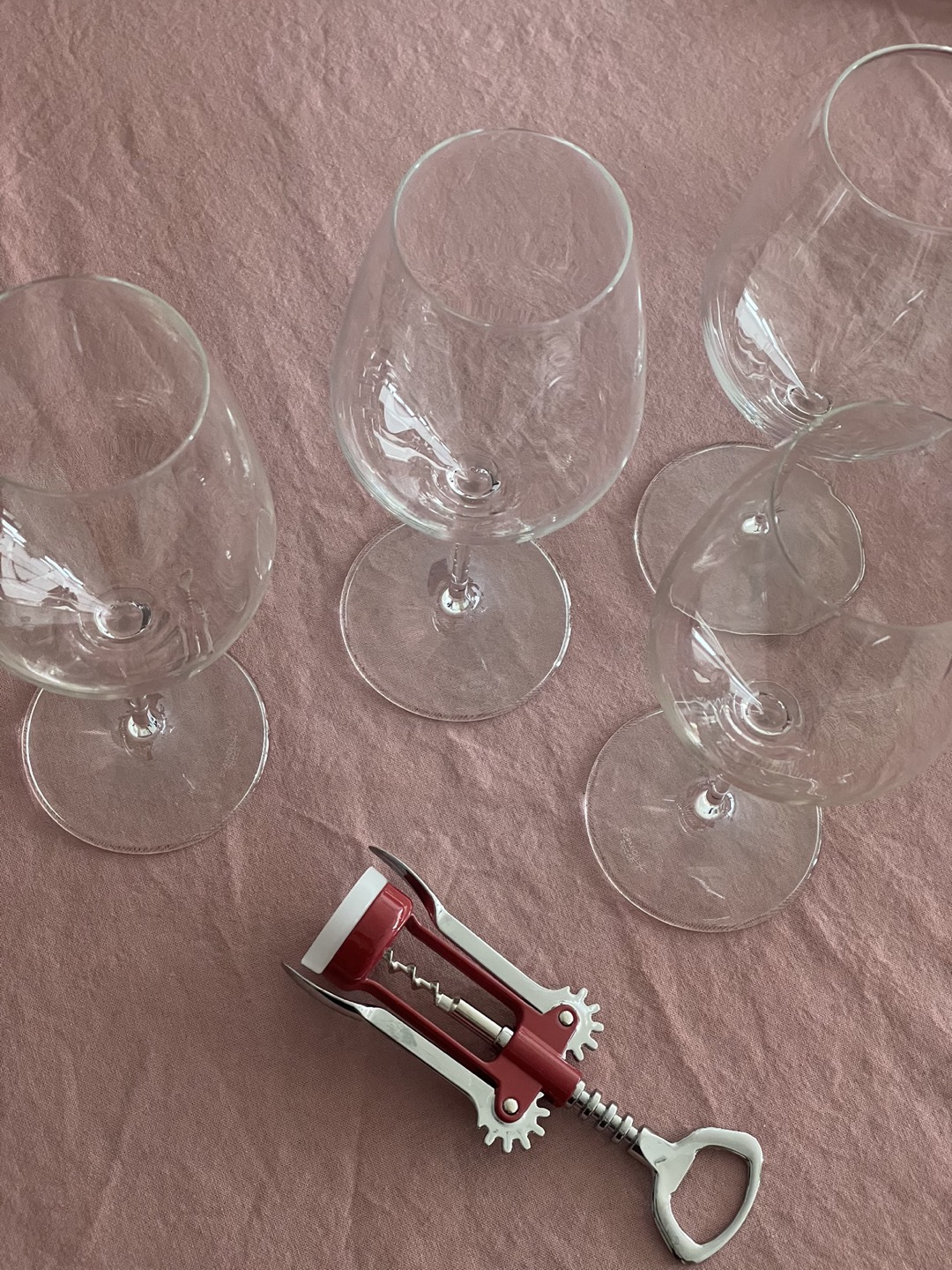 4 Wine glasses & corkscrew thumbnail