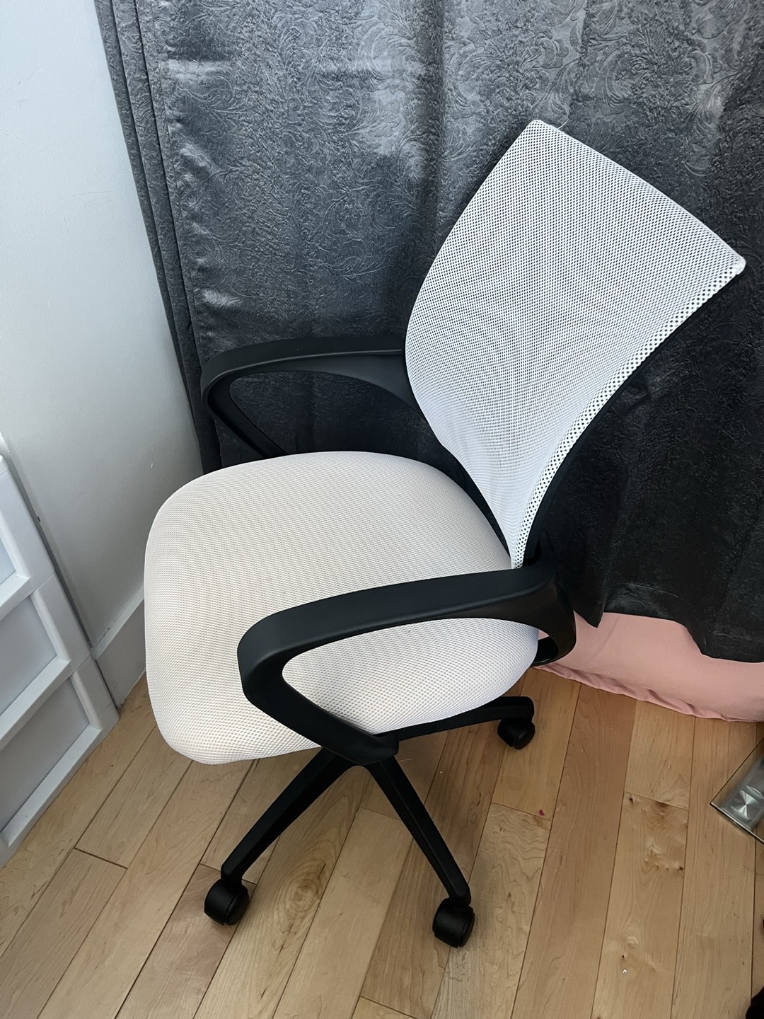 Home Office Desk Chair, White Computer Chair with Lumbar Support