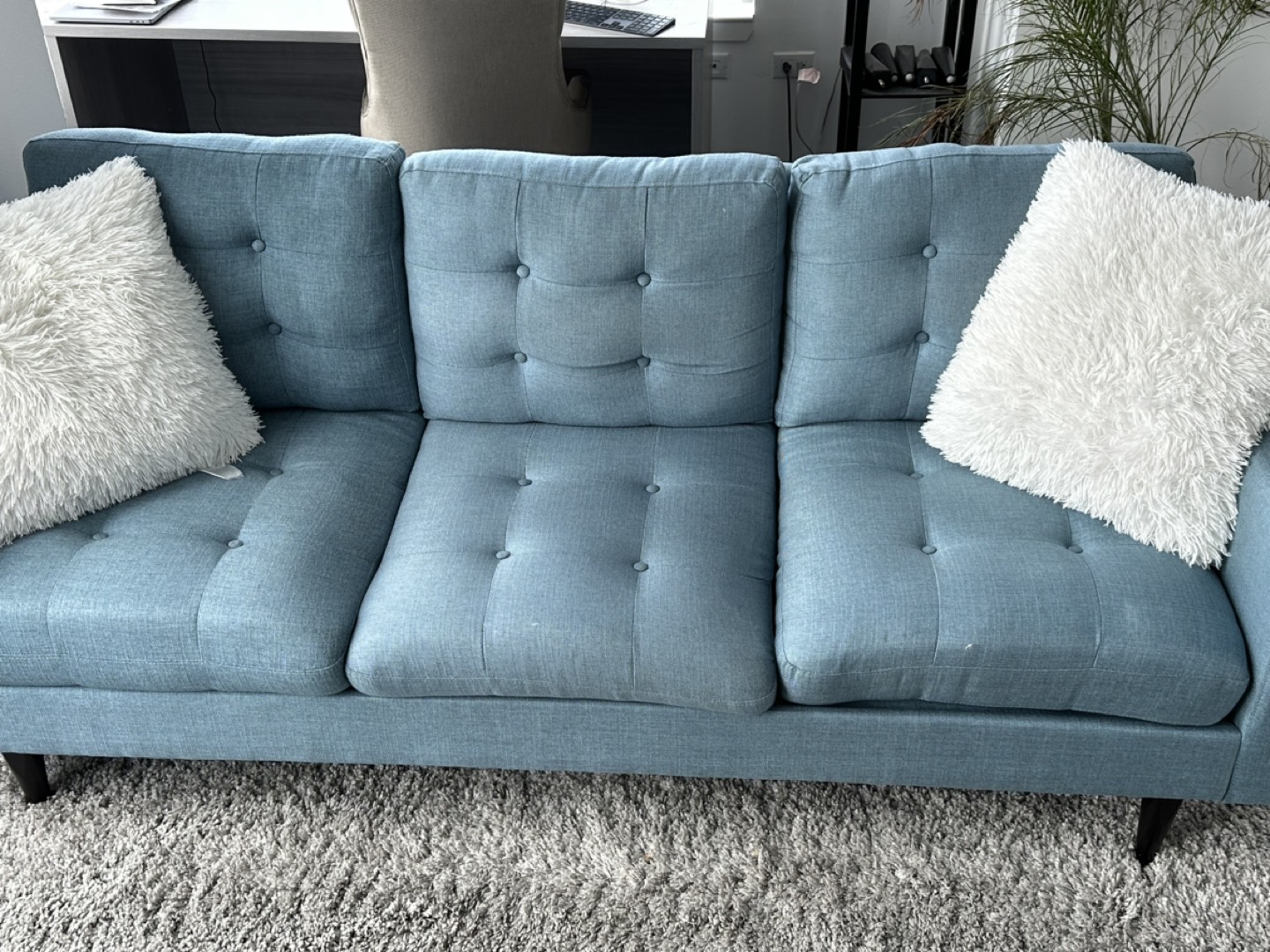 Elegant Baby Blue Couch - photo 2