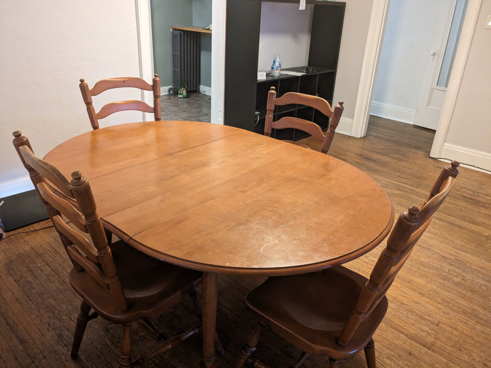 urgent sale: Vintage Ontario -made wooden dining set