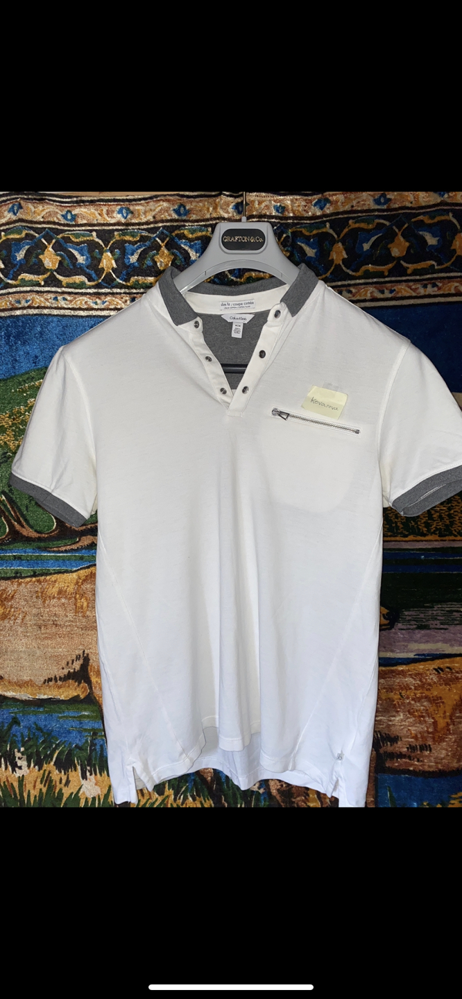 Calvin Klein Liquid Touch Slim Fit Polo Shirt (white/grey)