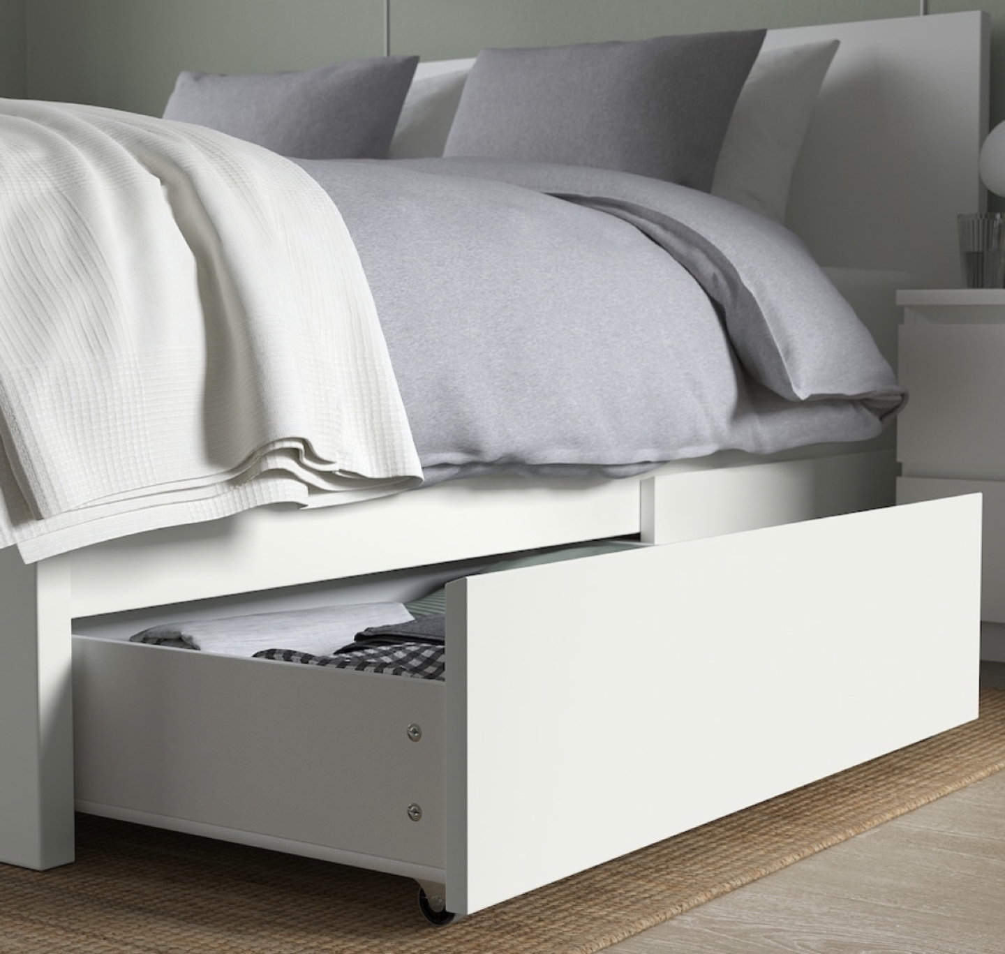 FOUR (4) IKEA Malm Underbed Storage Boxes for Full/Double or Bed