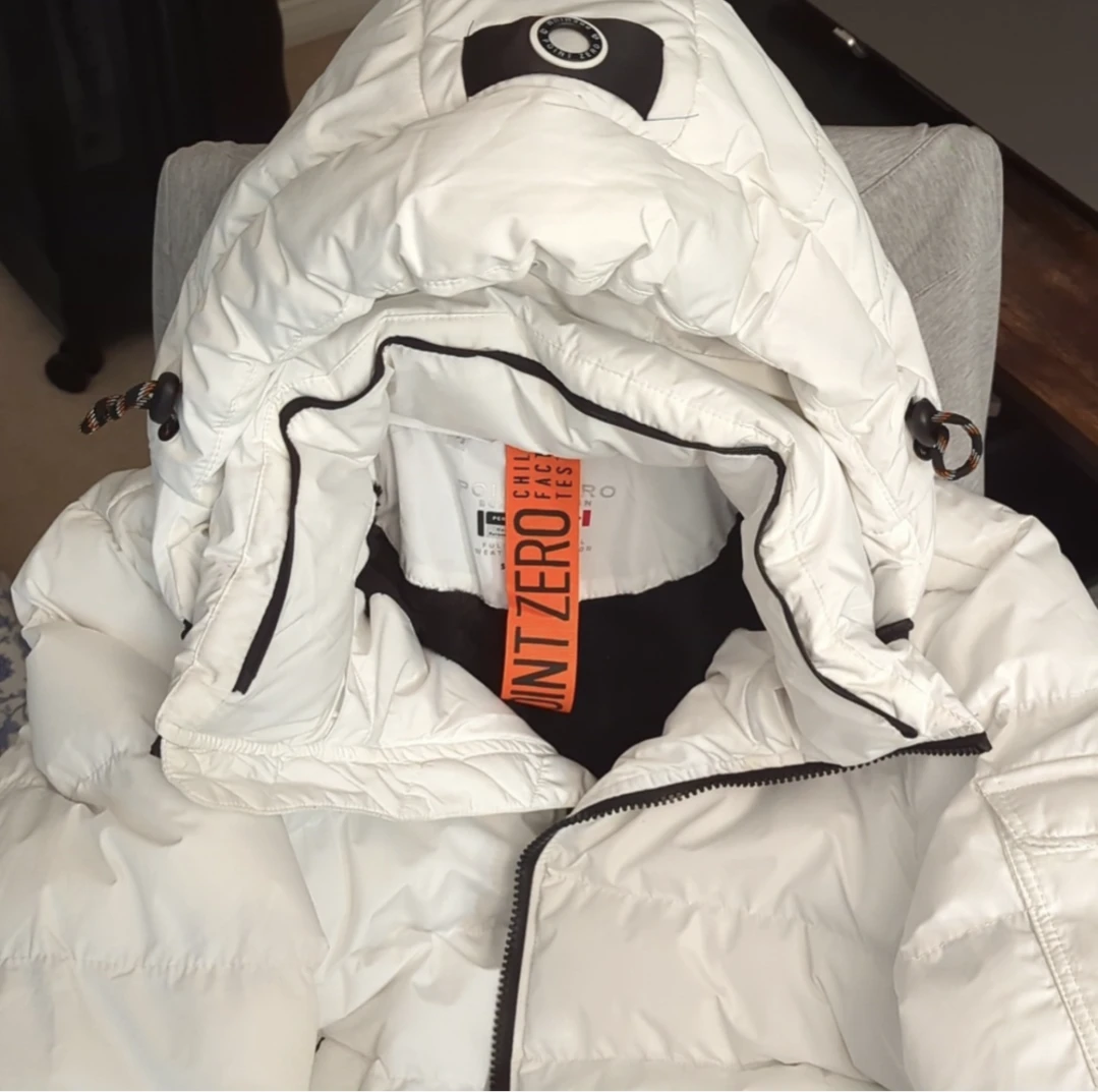 Point Zero Premium White Winter Jacket Men