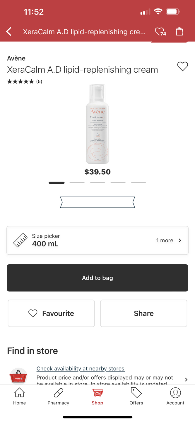 Avene XeraCalm A.D Lipid-replennishing Cream 400ml Used image indicator(3)