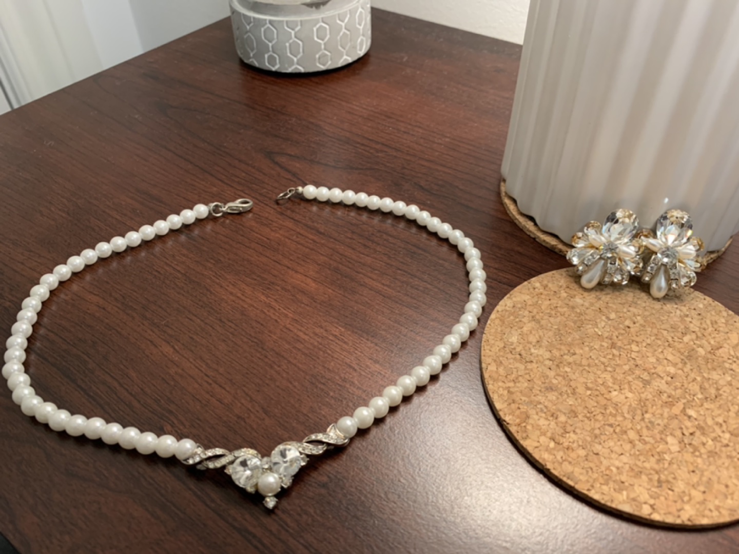 Wedding Jewellery - Necklace and Clip On Earring Set