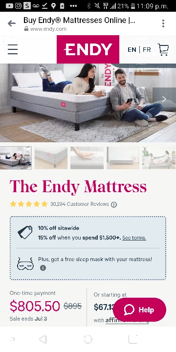 Endy Queen mattress and Wayfair bed frame - photo 3