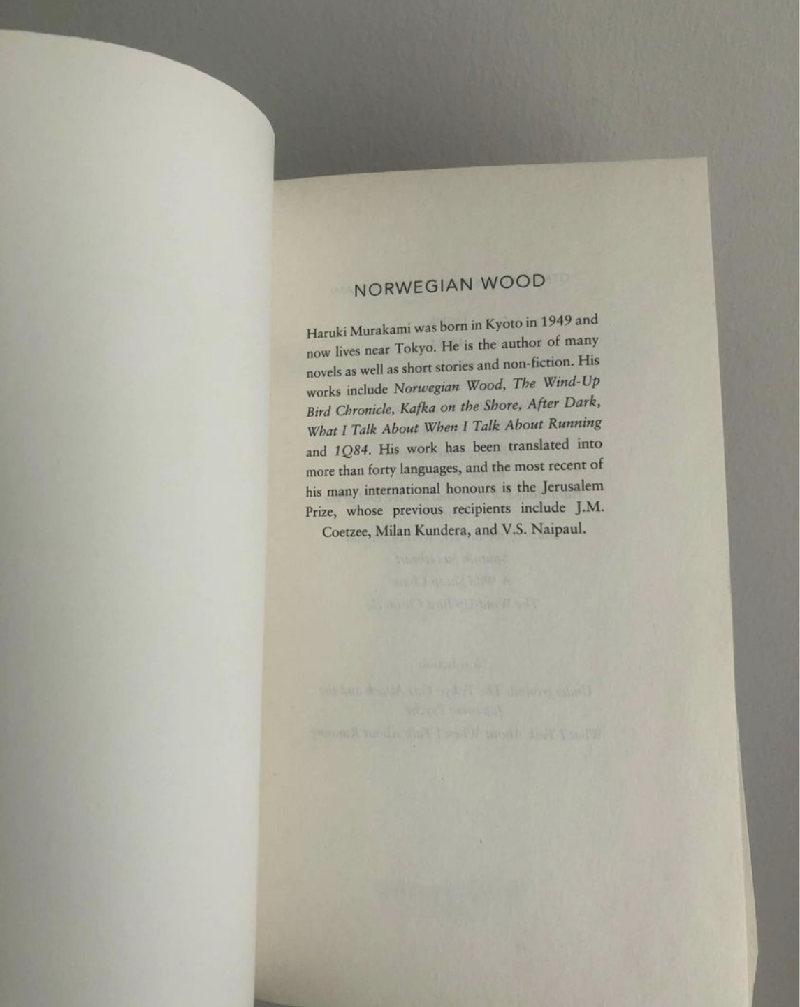 Book - Norwegian Wood by MURAKAMI - photo 2