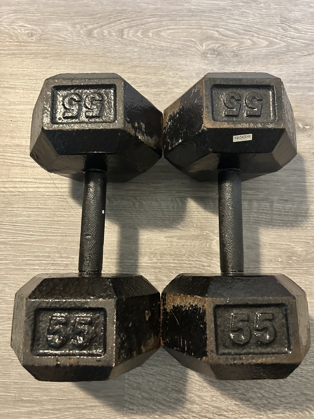2x 55lb dumbbells thumbnail
