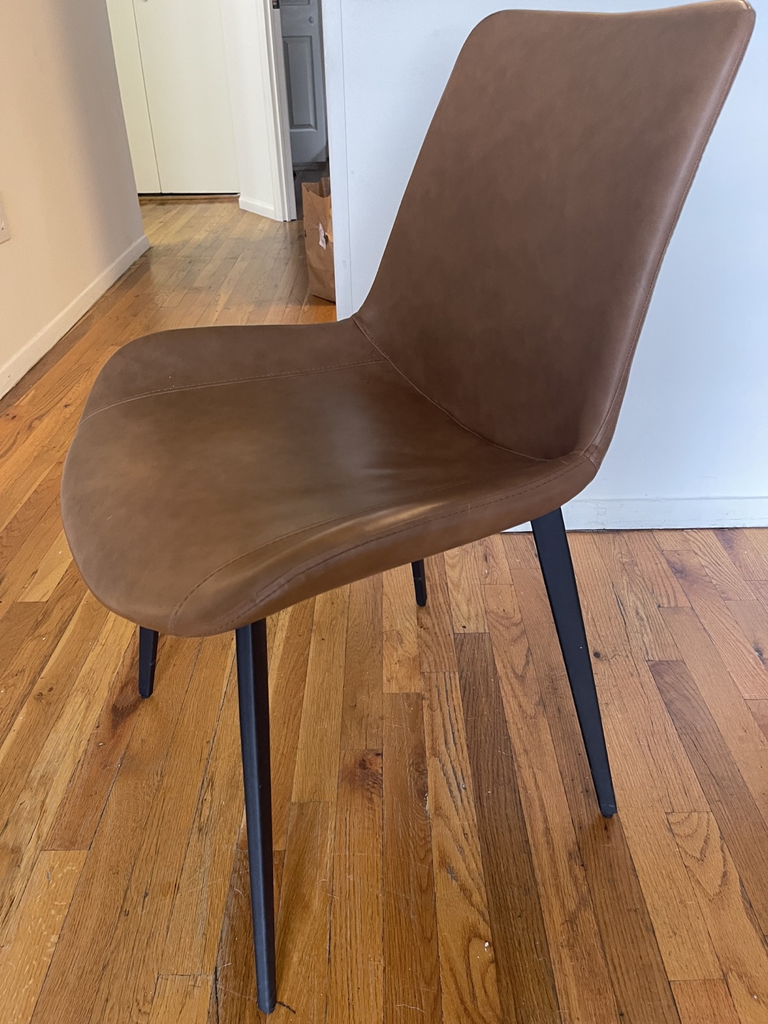 Set of 4 Upholstered Leather Chairs