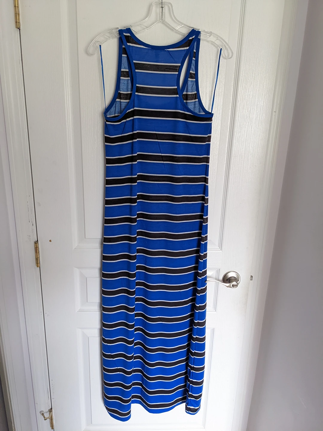 Maxi Dress with Blue and Black strip image indicator(2)