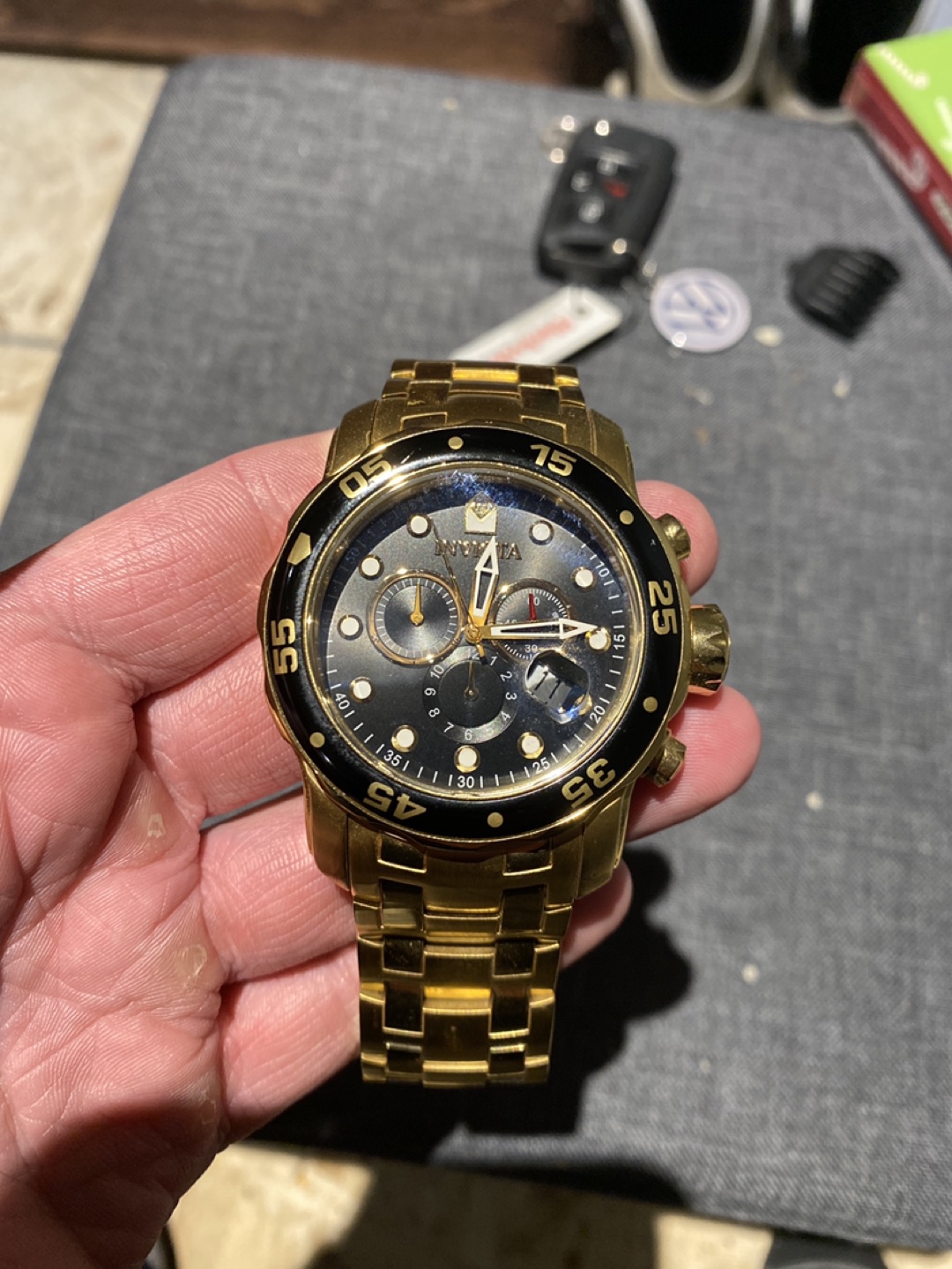 Mens Invicta  gold watch