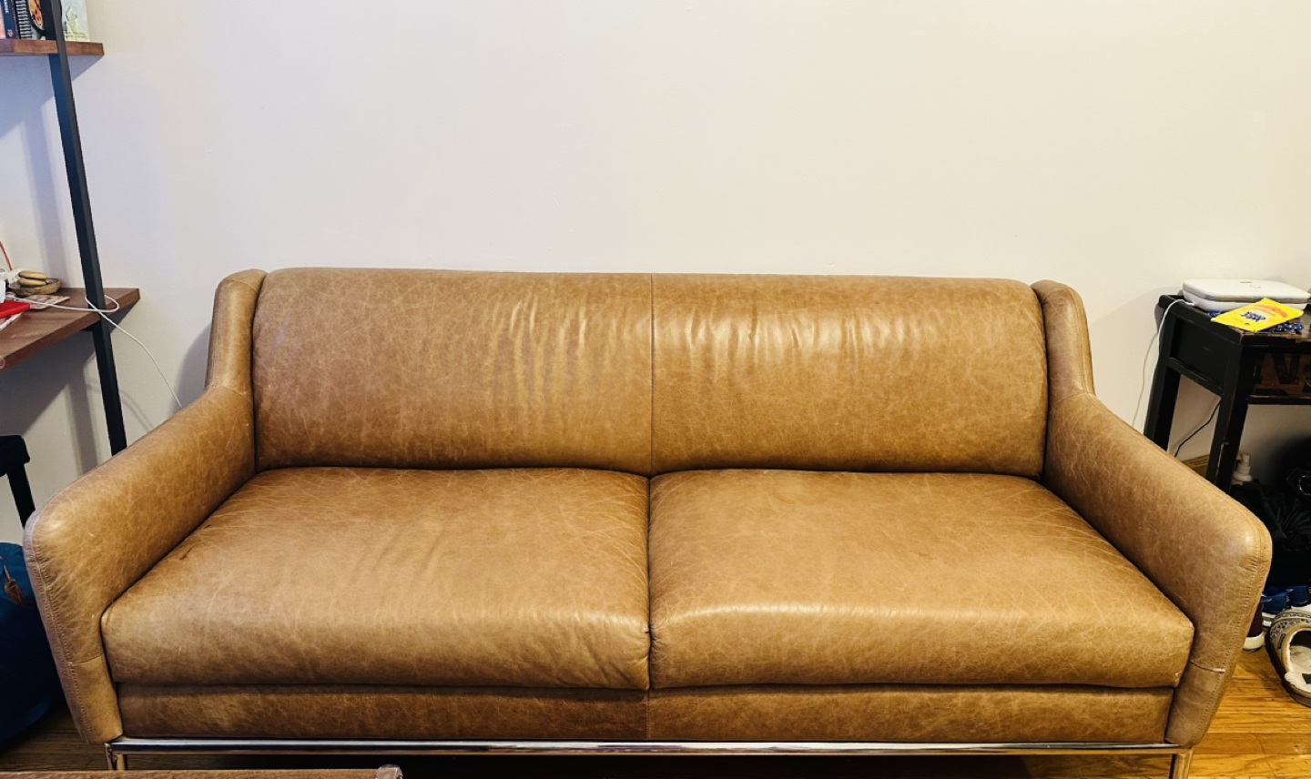 CB2 Leather Couch in Brown - photo 2