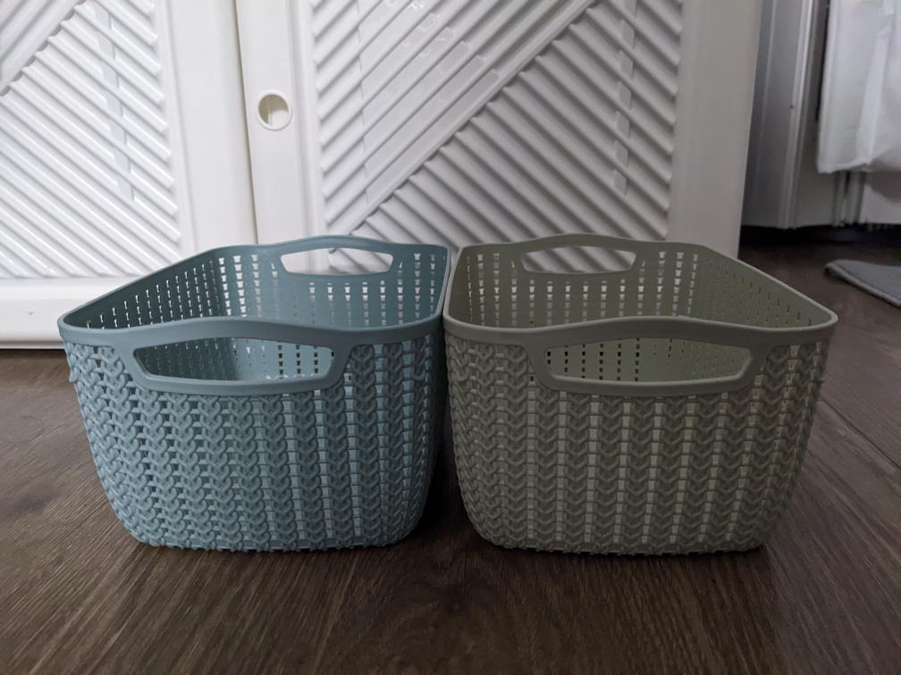 Plastic storage basket 2p