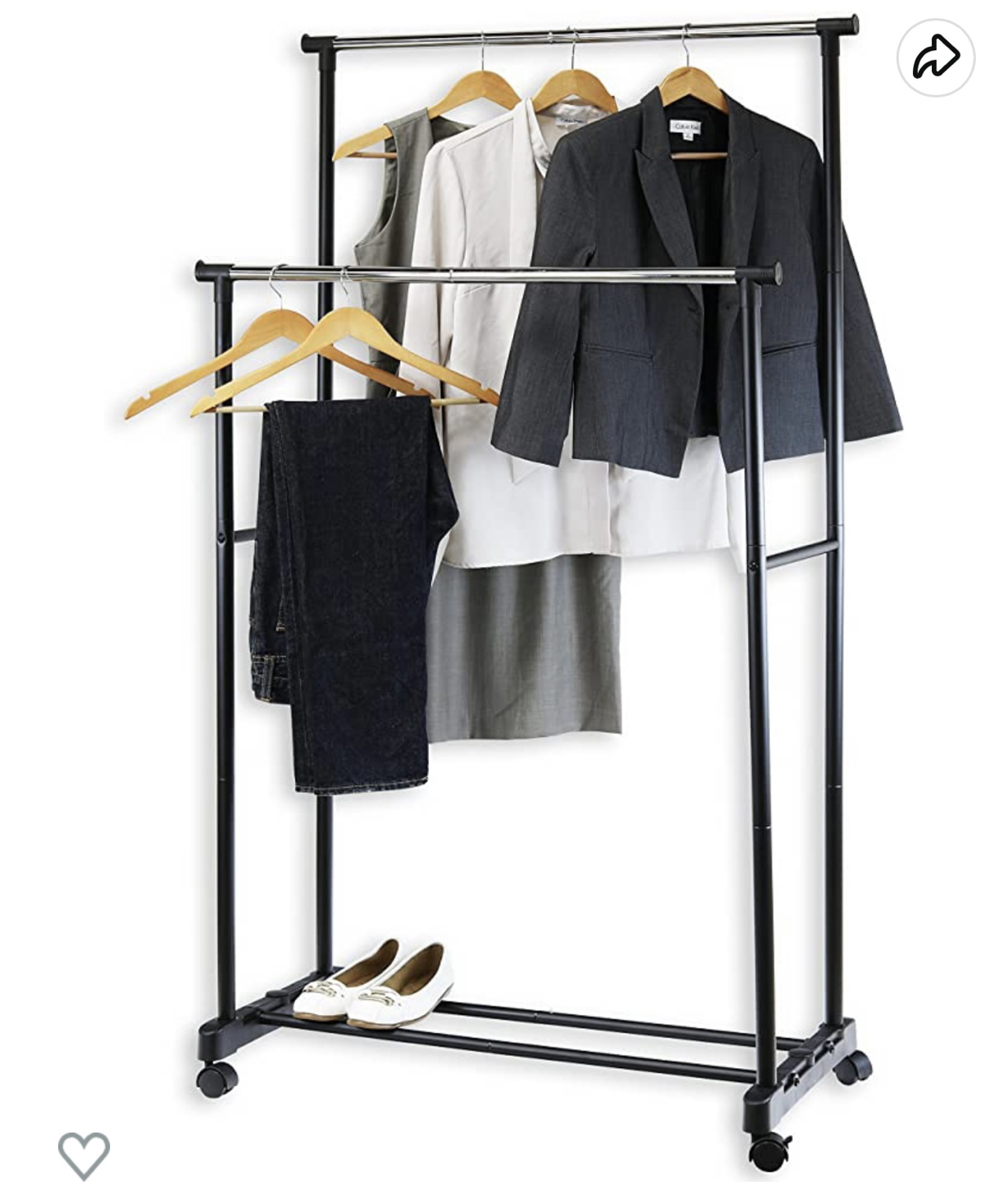 Double rod portable clothing rack - photo 3