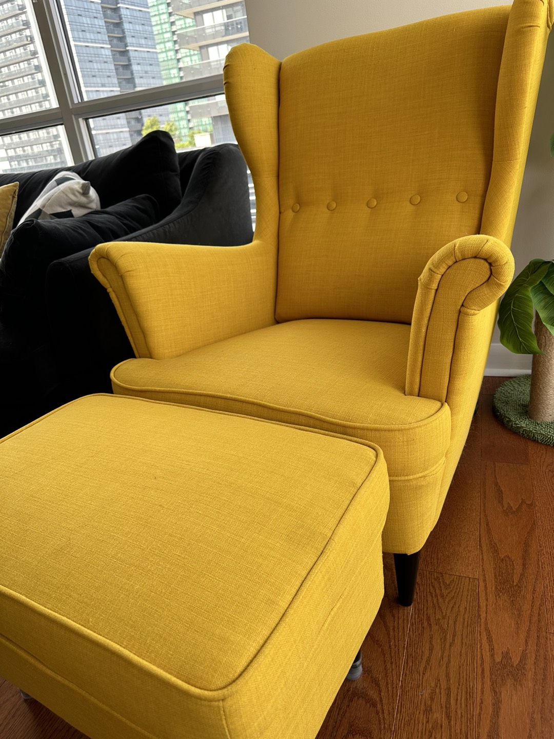 IKEA individual armchair with foot rest thumbnail