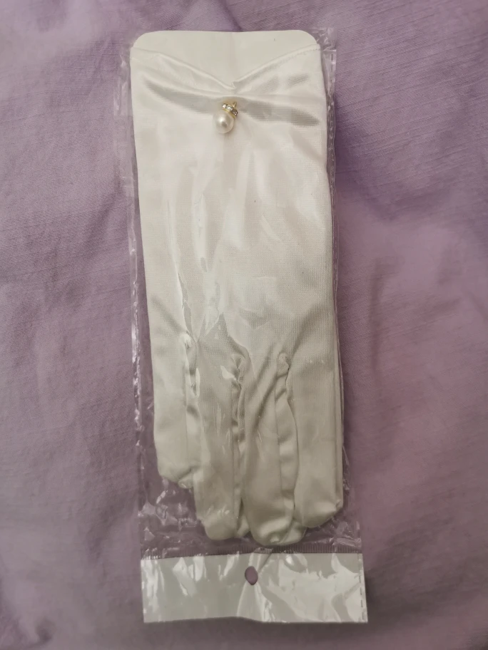 wedding gloves with pearl accent thumbnail