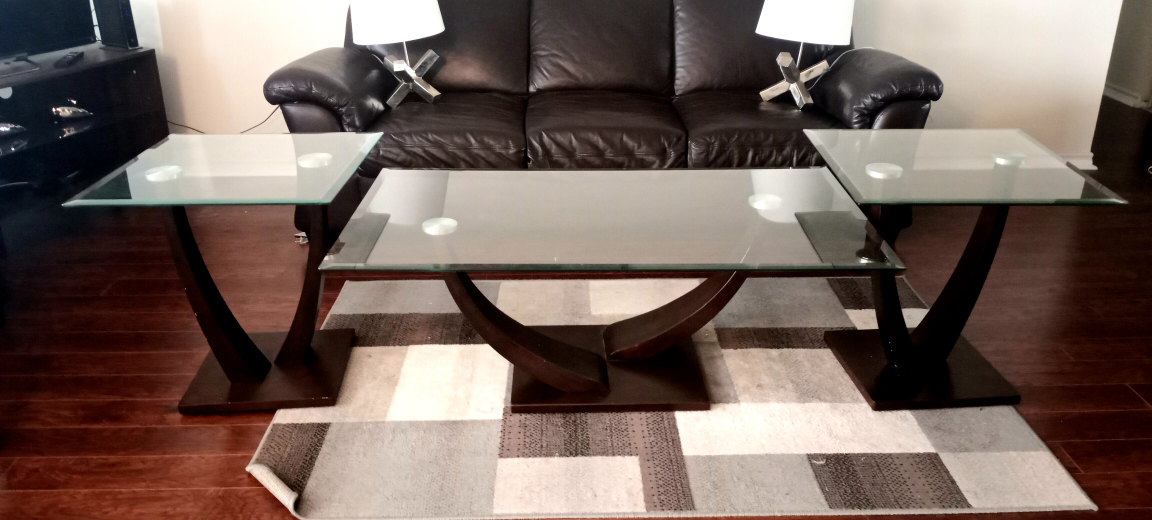 Wooden Coffee table with glass top - photo 2